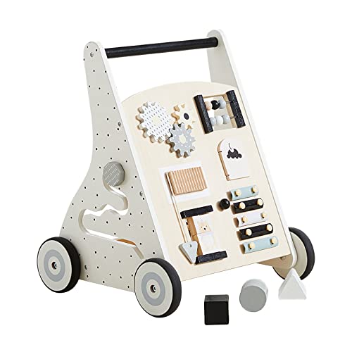 Image of Beright Wooden Baby Walker Push and Pull Learning Activity Walker Kids’ Activity Toy Multiple Activities Center Develops Motor Skills & Stimulates Creativity (Natural)