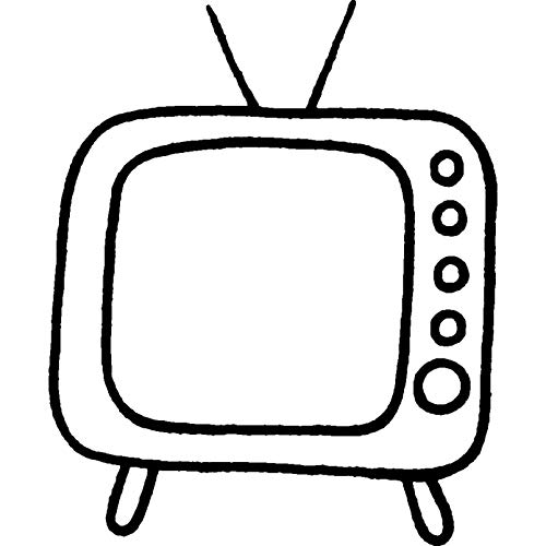 Azeeda 'Retro TV' Unmounted Rubber Stamp - for Crafting, Scrapbooking