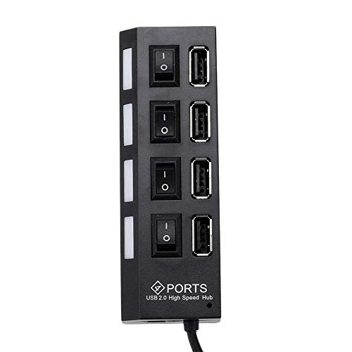 Jullynice Plug and Play Slim & Light High Speed 4 portas USB 2.0 Interface externa Multi Hub de expa