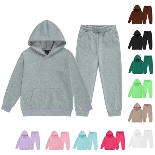 Girls Boys Tracksuit Casual 2 Piece Athletic Outfits Preppy Hoodies&Jogger Sweatpants Cute Y2k Fall Winter Sets for Teens
