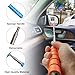 Dickno Car Side Mirror Squeegee, 35.6'' Retractable Rearview Mirror Wiper, Mini Portable Auto Window Squeegee Cleaner, Universal Vehicle Glass Cleaning Tool for Rainy Foggy Weather (Blue)