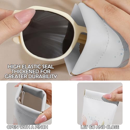 Image of 2 PCS Glasses Eyeglass Sunglasses Case Pouch Soft PU Leather Cute Aesthetic with Cleaning Cloth for Boys Men Man