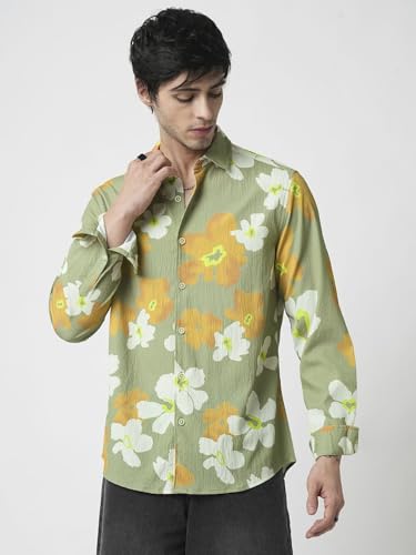 Image of VASTRADO Exquisite Multicolor Floral Printed Creased Shirt