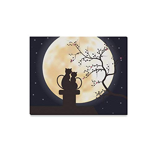 Enevotx Wall Art Painting Sweet Romantic Cats And The Moon Prints On Canvas The Picture Landscape Pictures Oil For Home Modern Decoration Print Decor For Living Room Buy Online In Bahrain At
