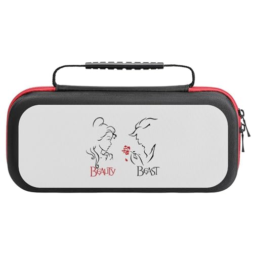 Switch ケース 美女と野獣 Switch ゲーム機用収納バッグ スイッチカバー 20枚カード収納可 有機elモデル対応 防塵/防汚/耐衝撃 持ち運び便利 キャリングケース 収納バッグ
