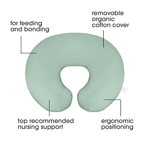 Boppy Organic Original Support Nursing Pillow, Soft Pine, Ergonomic Breastfeeding, Bottle Feeding, And Bonding, 100% Organic Cotton, Hypoallergenic Fill, Machine Washable #TOP1