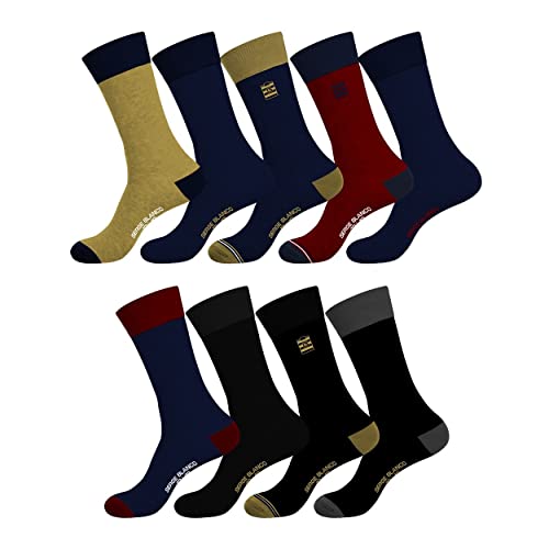 Serge Blanco Homme Serge Blanco Chaussettes Ser/Chvx9 Chaussettes, Noir/Bleu/Or/Rouge/Gris, 39-42 EU Cover