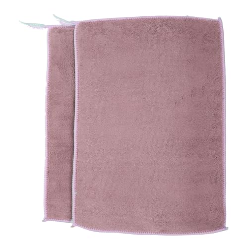 NIYANGLE 2 Piezas paño de Limpieza Fregar Capa limpiando Largo Toallas para Lavar Platos Trapos para Lavar Cubiertos Toalla utensilio paños de Cocina Fibra extrafina Púrpura