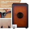 GECKO Cajon BOX Drum-Wooden Percussion Box, with Internal Adjustable Guitar Strings