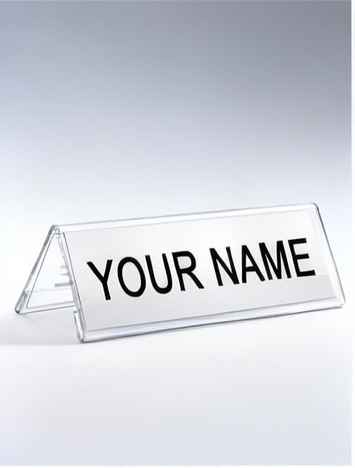 NPC Desk Name Plate Holder| Office Table Display Stand |Clear Acr...