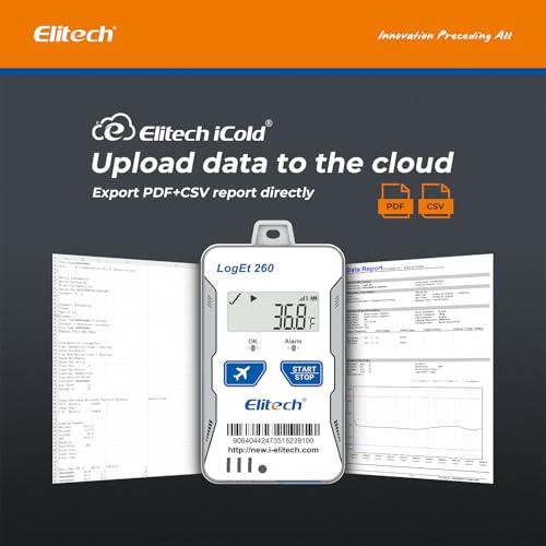 Image of Elitech 4G Reusable Real-time Temperature Humidity Data Logger Light /Shock /Location, Built-in SIM Card,Shadow Data,Airplane mode,Cloud Storage,SMS /Email /APP /Web Alarm,100000 Points,Loget 260-THE-5Pack