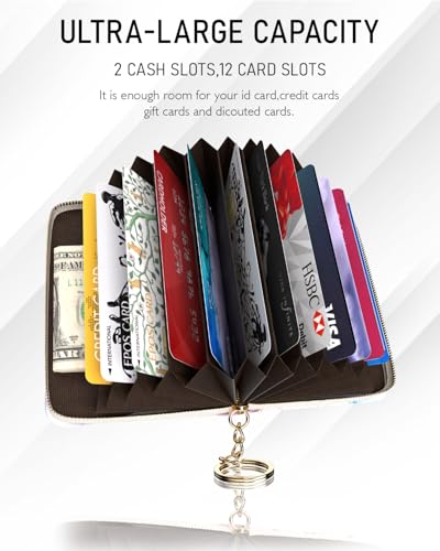 Credit Card Holder, Stylish RFID-Blocking Women's Slim Wallet Perfect for Business and Everyday Use, Keep Your Belongings Safe and Organized (Colorful Marble)2