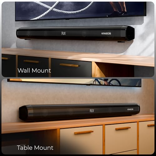 Image of Kratos 240W Sound bar with 4 in-built Speaker & 6.5 inch Subwoofer, Perfect for Home Theatre & TV, 4.1 CH Wired Subwoofer, BT 5.3, HDMI ARC, AUX,USB, 7 Level Bass /Treble Control, 4EQ, Remote & LED Display