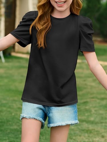 Image of Imily Bela Kids Girls Puff Short Sleeve T Shirts 5-14 Years | Summer, Casual, Crewneck, Fashion Tops