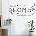Black Vinyl Wall Sticker Wall Word Quotes Bless This Home and All who Enter Wall Decals Flowers Butterfly Wall Decor Sticker for Entryway Living Room Home Decor.