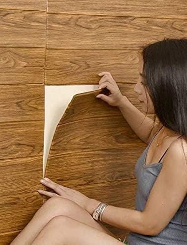 Image of 3D Brick Wallpaper for Wall | Self Adhesive PE Foam DIY Panel | Peel & Stick Decor for Home, Living, Bedroom & Office (70 x 77 cm, Appx 5.8 Sq Ft) (1, Dark Brown)