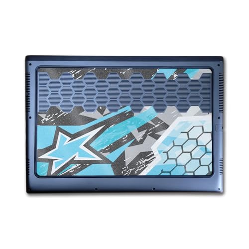 Image of Glossy Glitter Laptop Skin Compatible with Alienware M16 R2 (2024) - Grunge Cyan - Premium 3M Vinyl Protective Wrap Decal Cover - Easy to Apply | Crafted in The USA by MightySkins