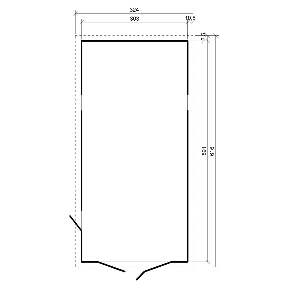 Garaje de Madera Natural - cobertizo en Pino/Abeto - A222x616x324 cm / 18 m² - Construcción Paneles - Taller de jardinería - Almacén de automóviles, cobertizo para Herramientas-TIMBELA M102