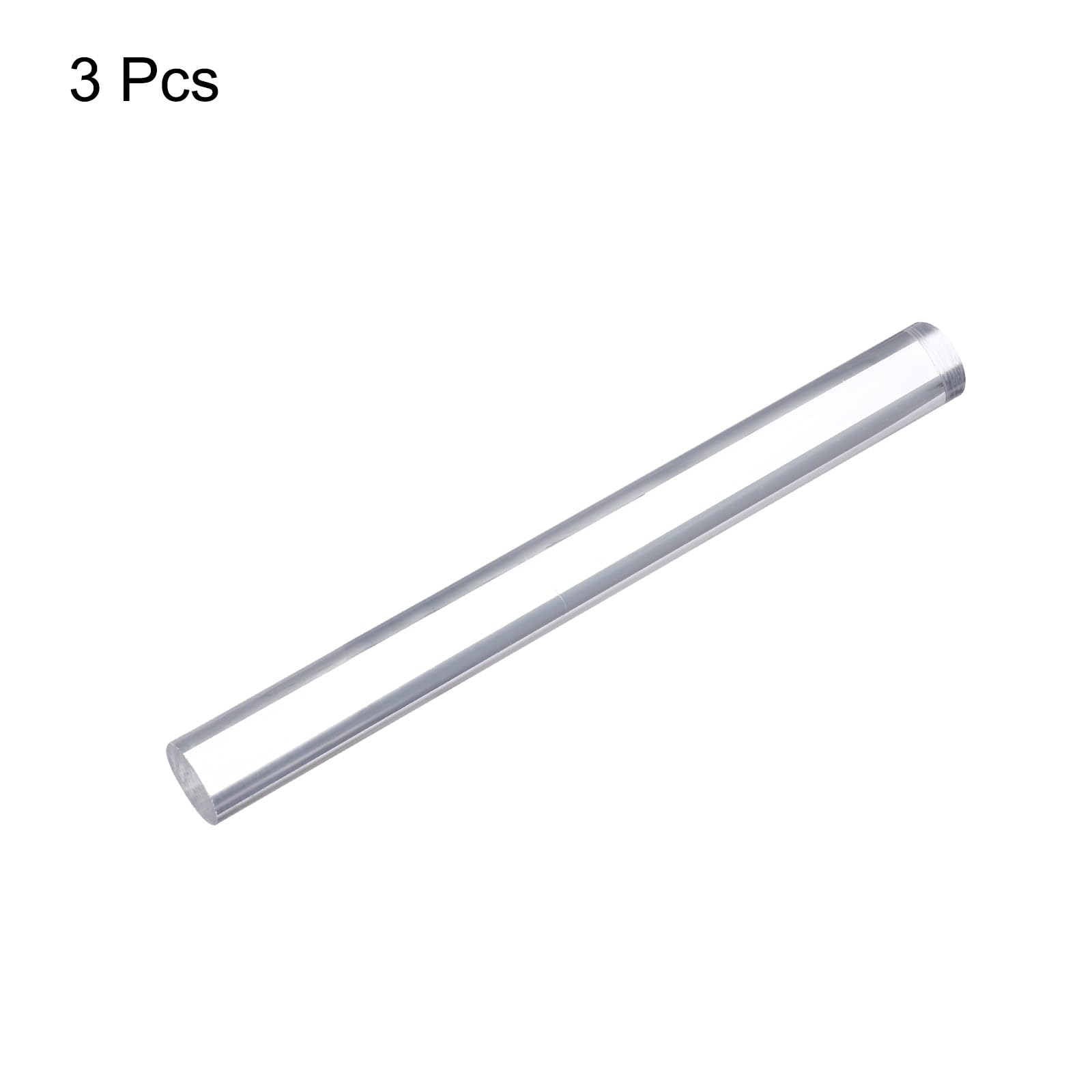 3 Barres Rondes En Acrylique Transparent PMMA - Diamètre 3/8" (10mm), Longueur 12-1/4" (310mm) - Pour Bricolage, Modélisme, Décoration
