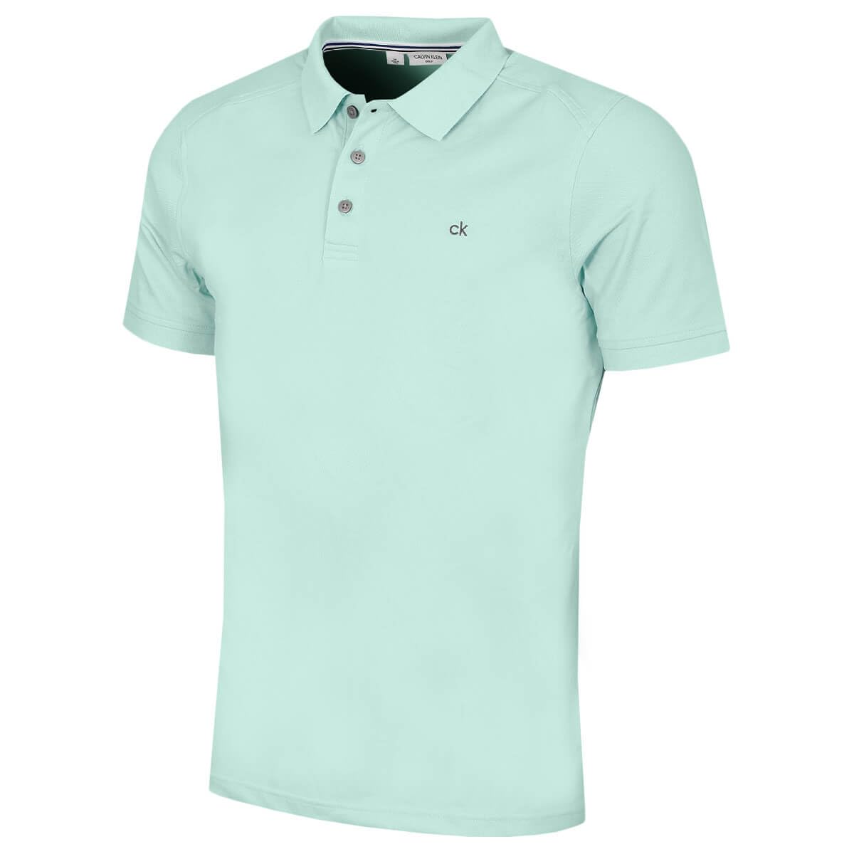 Calvin Klein Mens Campus 3 Button Polo Shirt - Aqua - M
