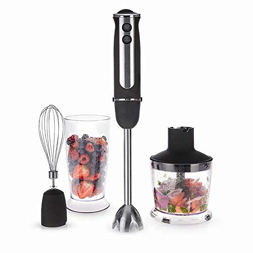 Stabmixer Set, Pürierstab mit Zerkleinerer und Schneebesenaufsatz, Küchenhilfe für Smoothie, Suppen, Joghurt, Saucen, Babynahrung, BPA-freies &