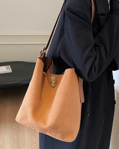 Slouchy Shoulder Bag Women Large Faux Suede Crossbody Purse Travel Work Bags Tote Handbag3