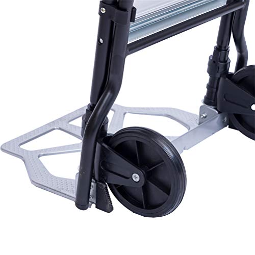 Gimify 3 Step Ladder Folding Cart Dolly with Rolling Wheels Hand Truck Step Stool Portable Lightweight