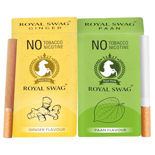ROYAL SWAG Natural Herbal Ginger, PAAN Flavour (20 Sticks) Ayurvedic Herbs Clove, Tulsi, and More Additives and Chemicals 100% Tobacco-Free and Nicotine-Free