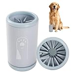 Dog Paw Cleaner, Portable Pet Paw Washer Cup - Instantly Removes Mud, Dirt, Toxic Road Salt, Soft TPR Silicone Bristles for Fast Cleaning Before They Track it Inside (Blue, Large)