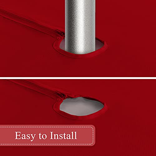 Saraflora Outdoor And Indoor Tablecloth -60X120 Inch Red, Wrinkle Free Washable Waterproof Table Cloth With Umbrella Hole And Zipper Rectangle Table Cover For Spring/Summer/Patio/Picnic/Bbqs/Party #TOP3