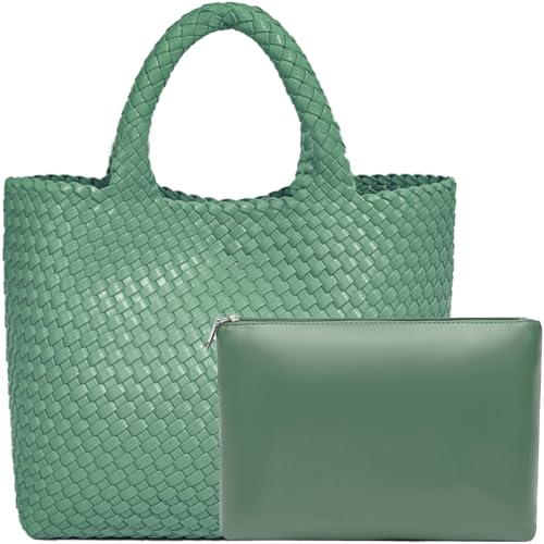 Image of JINMANXUE Fashion Woven Bag Shopper Bag Travel Handbags and Purses Women Tote Bag Large Capacity Shoulder Bags