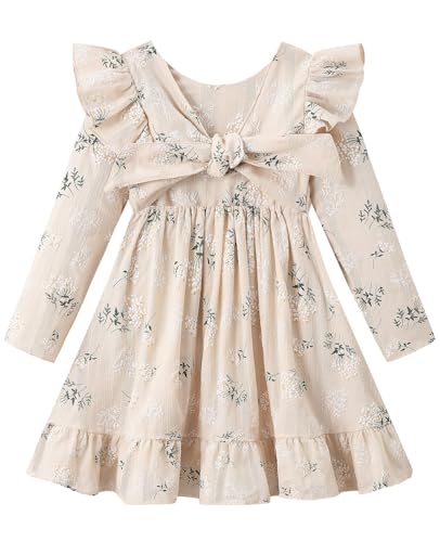 Dutebare Toddler Girls Swing Backless Ruffle Hem Dress 837 Floral 100