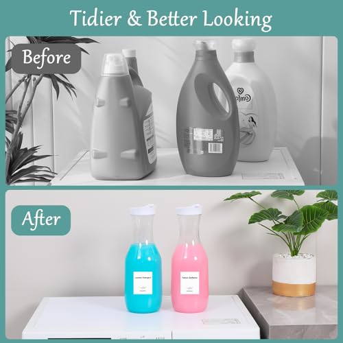 VEGEVIGI Laundry Detergent Dispenser 58oz Laundry Soap Dispenser Liquid Laundry Detergent Container Organizer Plastic Fabric Softener Dispenser Washing Powder Dispenser Pack of 3 - Image 4