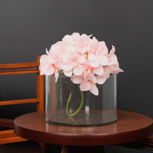 Image of KALAKRITI Cylindrical Shape Glass Flower Vase 6 Inch | Transparent Vase for Flowers, Indoor Plants & Table Centerpiece | Decorative Modern Glass Vase for Living Room, Office & Dining Table - Pack of 1