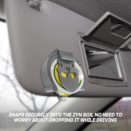 Image of Car Visor Clip Holder for ZYN,Suitable for cans of 2.75 inch*0.78 inch,Universal high-Temperature Resistant Sun Visor Accessories for Bag cansInterior Car Accessories for Organization (Gray Skull)