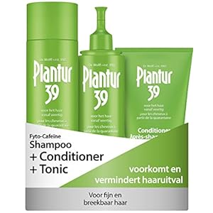 Plantur 39 Cafeïne Shampoo Conditioner en Tonic voorkomt en vermindert haaruitval | Voor fijn broos haar | Unieke galenische formule ondersteunt haargroei