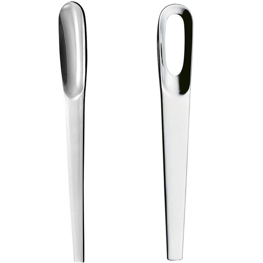 Set 24 Cucchiaini da Caffè Moka e Appetizer in Acciaio Inox 18/10 Design Moderno Minimal 12 con Foro + 12 Classici Lunghezza 10,6 cm Ideale per Bar Catering e Casa STILE QUALITA ELEGANZA MADE IN ITALY
