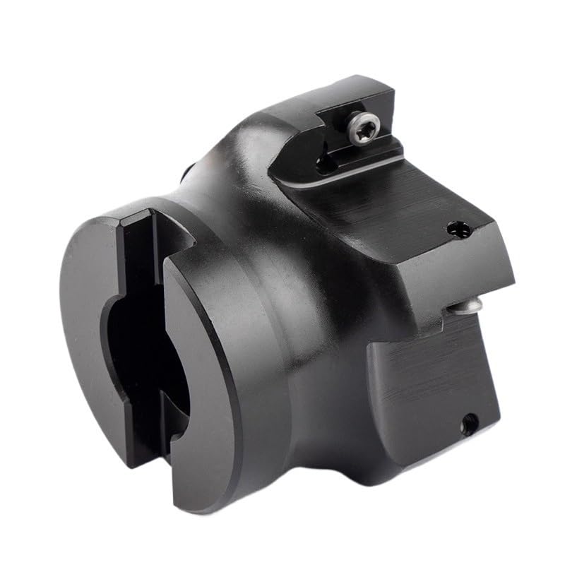 400R 90° Indexable Right Angle Face Mill, CNC Milling Cutter Fits APMT1604 Inserts, No Blades, 50-200mm for CNC Machining Center(400R-80-27-5T)