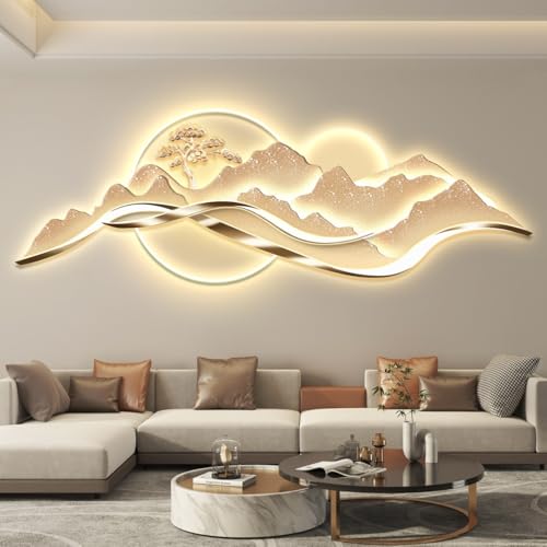 LYGXKRVU 3D Wall Art Decor, 3D Mountain-Pine Wall Art With
