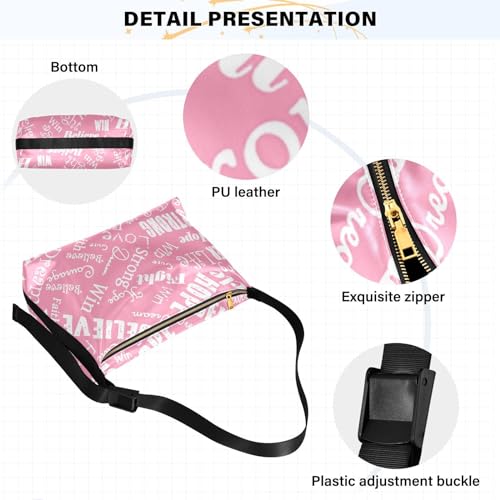 Unisex Shoulder Bag Crossbody Handbag Breast-cancer-awareness Women Casual Hobo Bag Lightweight PU Leather Tote3