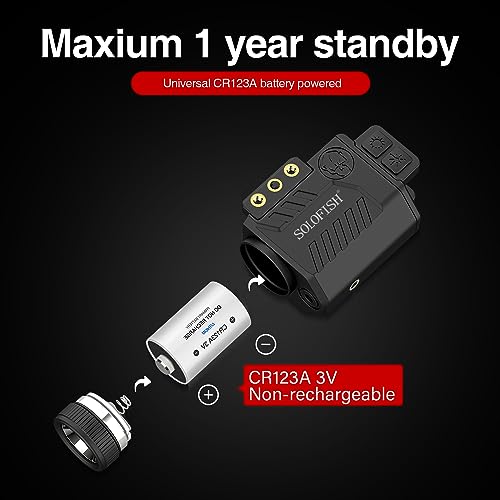 Solofish 600lm Pistol Light Laser Combo with Replaceable Battery for 21MM Rail, Shockproof Blue Laser Sight and Gun Light with Momentary & Strobe