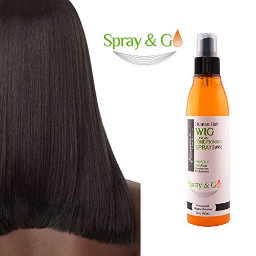 Image of Awesome Human Hair Wig Leave in Conditioner Spray, pH5, Detangler & Easy Combing, Promoting Silkiness, Shine & Freshness, preventing Dryness (7 fl oz) | Wig milk moisturizer spray with camellia oil; hydrates human hair wigs, restores shine, easy combing