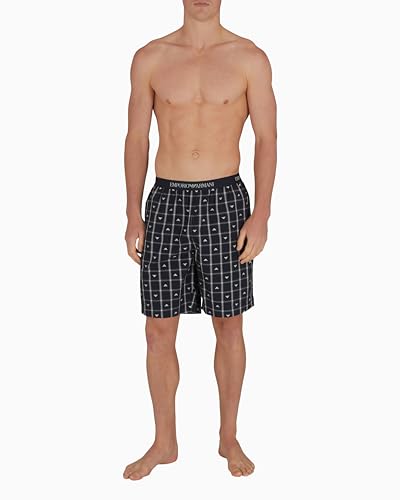Emporio Armani Men's Yarn Dyed Woven Pajama Shorts2