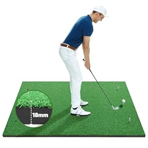 Golf Hitting Mat, 5x4ft Thickening Golf Training Mat, Golf Mats Practice for Indoor & Outdoor, Golf Simulators for Home Aids with Rubber Tees – Christmas Ideal Gifts for Men/Beginner/Golf Lovers
