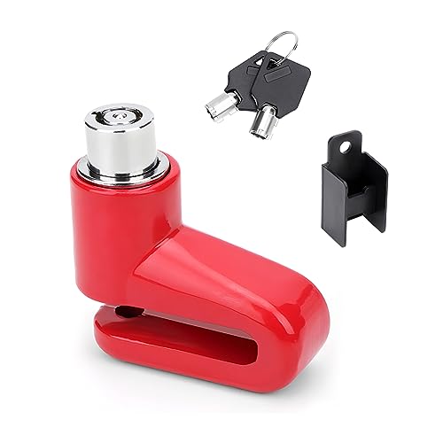 JNNJ Candado De Freno De Disco para Moto, Candado Seguridad Antirrobo para Frenos Disco Bicicleta, Candado Moto Seguridad Robo, Antirrobo Disco Freno para Bicicleta, Motocicleta, Scooters(Rojo)