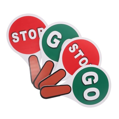 HOLIDYOYO Educational Traffic Signs Set Handheld Stop/Red/Pvc for Boys and Girls Play Are