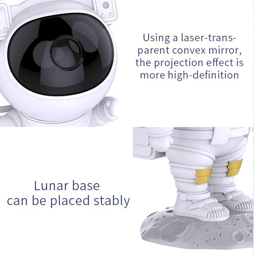 Image of VGRASSP 360 Rotating Astronaut Galaxy Projector Night Lamp with Nebula Stars, Remote Control, Timer, Colorful LED Sky Light for Bedroom, Gaming Room, Party - Multicolor