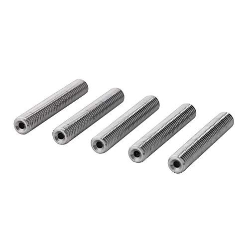 Tubo extrusor de impresora 3D, 5 unids Acero Inoxidable M6 Boquilla Garganta Tubo PTFE Accessary para Impresora 3D Extrusora MK8 1.75mm(M6*40mm)