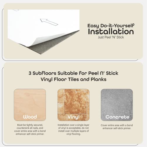 Retro Self Adhesive 12-Inch Vinyl Floor Tiles, 20 Tiles - 12" X 12", Mid Century Modern Slate Pattern - Peel & Stick, Diy Flooring For Kitchen, Dining Room, Bedrooms & Bathrooms By Achim Home Decor #TOP3