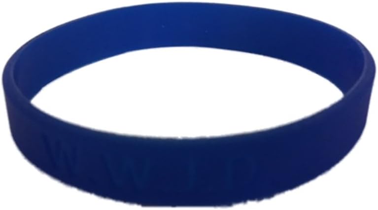 6 Royal Blue W.W.J.D. Silicone Wrist Bands
